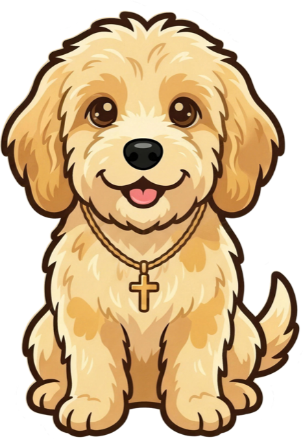 Faithful cockapoo sticker