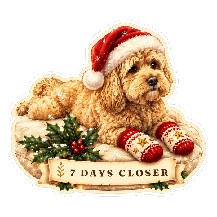 Christmas cockapoo sticker
