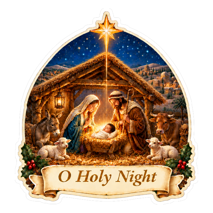 O Holy Night nativity sticker