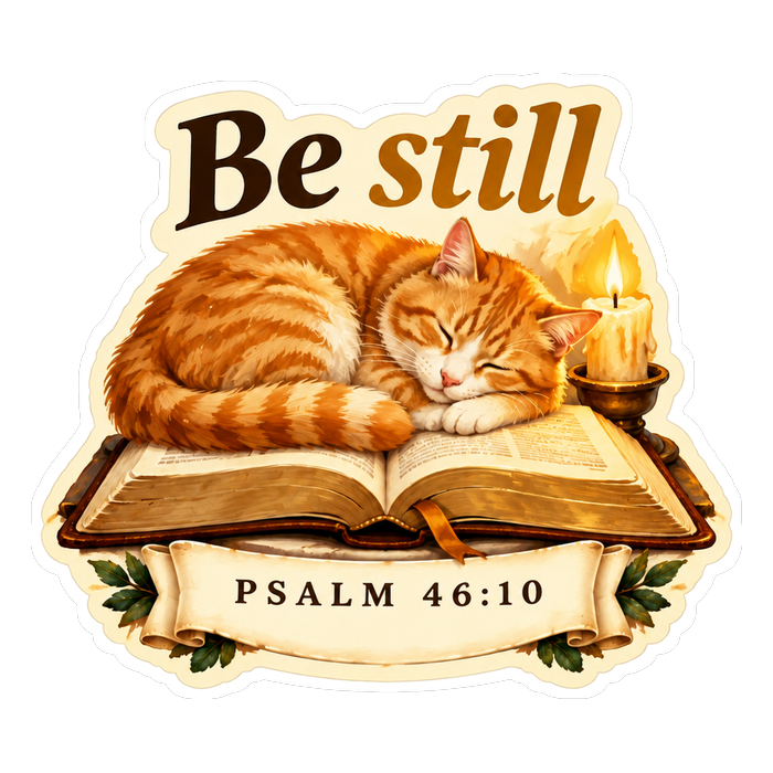 Be still cat sticker
